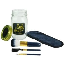 COSMETIC CLUB Coffret Maquillage En Bocal Mason Jar Beauté - 4 Pieces - Bleu -Maison Eclat Boutique cosmetic club coffret maquillage en bocal mason jar beaute 4 pieces bleu 3664944068204 456444
