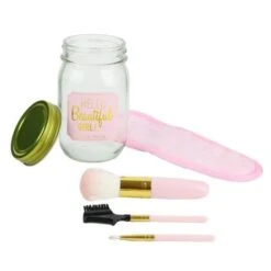 COSMETIC CLUB Coffret Maquillage En Bocal Mason Jar Beauté - 4 Pieces - Rose -Maison Eclat Boutique cosmetic club coffret maquillage en bocal mason jar beaute 4 pieces rose 3664944068211 456440