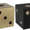 Cube Dés Déco Résine Noire Et Dorée Ysarg - Lot De 2 -Maison Eclat Boutique cube des deco resine noire et doree ysarg lot de 2 5415203950833 354910