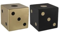 Cube Dés Déco Résine Noire Et Dorée Ysarg - Lot De 2