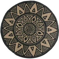 DEKO & CO Décor Vannerie Sauvage - Ø42 Cm - Beige Et Noir