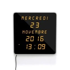EPHEMERIS Horloge Calendrier Grands Caracteres DST 28 Cm Blanc -Maison Eclat Boutique ephemeris horloge calendrier grands caracteres dst 28 cm blanc 3661474111011 496309