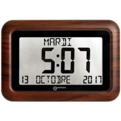 GEEMARC Horloge Radiopilotée VISO 10 Avec Cadre Imitation Bois