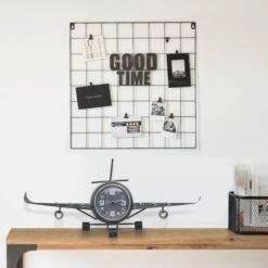 Horloge Avion Gris 41x8x17 Cm Métal