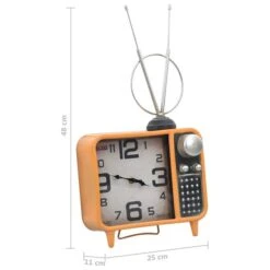 Horloge De Table Orange Et Noir 25x11x48 Cm Fer Et MDF -Maison Eclat Boutique horloge de table orange et noir 25x11x48 cm fer et mdf 3666722347013 954305