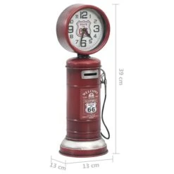 Horloge De Table Rouge 13x13x39 Cm Fer Et MDF -Maison Eclat Boutique horloge de table rouge 13x13x39 cm fer et mdf 8720286062173 954317