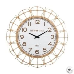 Horloge En Rotin - Ø73 Cm - Beige