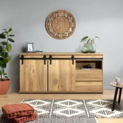 Horloge MDF Et Métal Hailey - Ø68 Cm - Marron -Maison Eclat Boutique horloge mdf et metal hailey 68 cm marron 3560237553337 752641