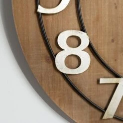 Horloge MDF Et Métal Hailey - Ø68 Cm - Marron -Maison Eclat Boutique horloge mdf et metal hailey 68 cm marron 3560237553337 752642