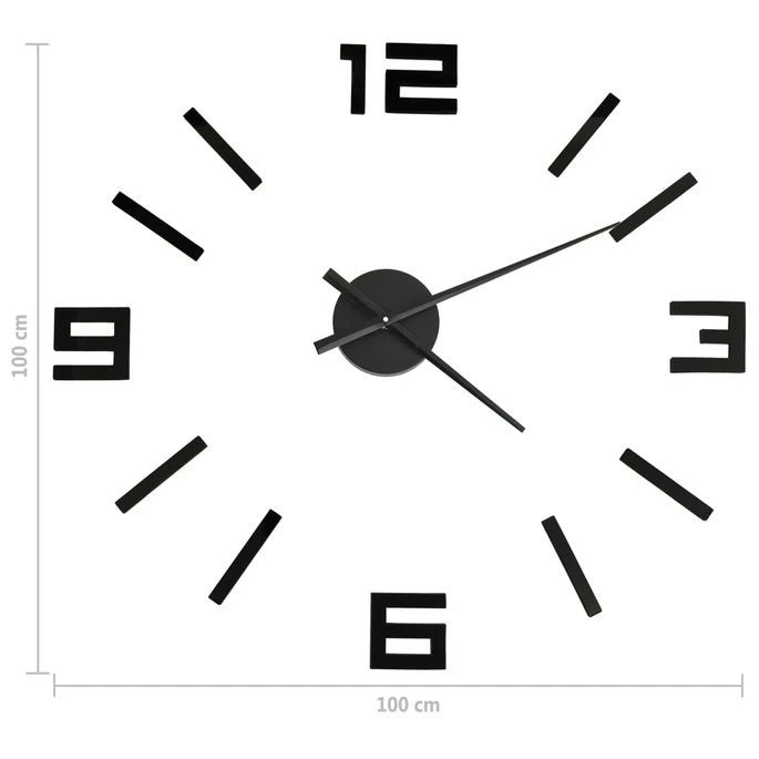 Horloge Murale 3D Design Moderne Noir 100 Cm XXL 2 7 Horloge Murale 3D Design Moderne Noir 100 Cm XXL 2 – Image 5