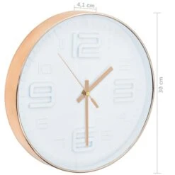 Horloge Murale Avec Aspect De Cuivre 30,5 Cm -Maison Eclat Boutique horloge murale avec aspect de cuivre 30 5 cm 3666722530378 551050