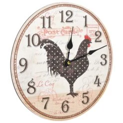 Horloge Murale Avec Motif De Coq Multicolore 30 Cm MDF -Maison Eclat Boutique horloge murale avec motif de coq multicolore 30 cm mdf 3666722337335 967103