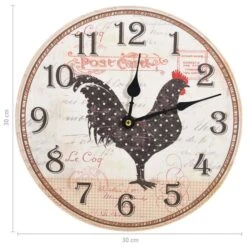 Horloge Murale Avec Motif De Coq Multicolore 30 Cm MDF -Maison Eclat Boutique horloge murale avec motif de coq multicolore 30 cm mdf 3666722337335 967105