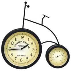 Horloge Murale De Jardin Avec Thermomètre Bicyclette Vintage -Maison Eclat Boutique horloge murale de jardin avec thermometre bicyclette vintage 8718475604730 1271588