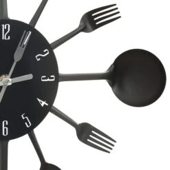 Horloge Murale Et Cuillère Avec Fourchette Noir 40 Cm Aluminium -Maison Eclat Boutique horloge murale et cuillere avec fourchette noir 40 cm aluminium 3666722337441 967046