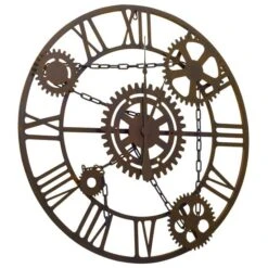 Horloge Murale Marron 80 Cm Métal -Maison Eclat Boutique horloge murale marron 80 cm metal 3666722347068 954208