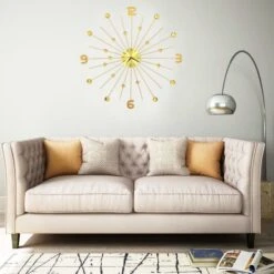 Horloge Murale Métal 70 Cm Doré 2