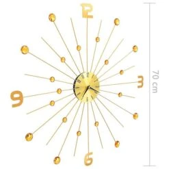 Horloge Murale Métal 70 Cm Doré 2 -Maison Eclat Boutique horloge murale metal 70 cm dore 3666722500050 626855
