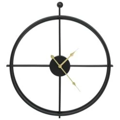 Horloge Murale Noir 52 Cm Fer -Maison Eclat Boutique horloge murale noir 52 cm fer 3666722840033 1007164