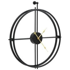 Horloge Murale Noir 52 Cm Fer -Maison Eclat Boutique horloge murale noir 52 cm fer 3666722840033 1007165