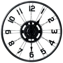 Horloge Murale Noir 60 Cm Métal -Maison Eclat Boutique horloge murale noir 60 cm metal 8720286061916 954230