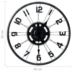Horloge Murale Noir 60 Cm Métal -Maison Eclat Boutique horloge murale noir 60 cm metal 8720286061916 954233