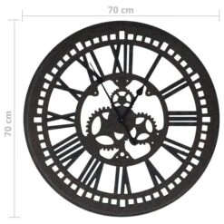 Horloge Murale Noir 70 Cm MDF -Maison Eclat Boutique horloge murale noir 70 cm mdf 3666722347044 954243