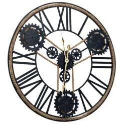 Horloge Murale Noir 70 Cm Métal -Maison Eclat Boutique horloge murale noir 70 cm metal 3666722873338 954223