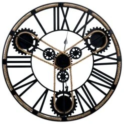 Horloge Murale Noir 70 Cm Métal -Maison Eclat Boutique horloge murale noir 70 cm metal 3666722873338 954225