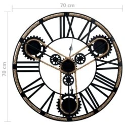 Horloge Murale Noir 70 Cm Métal -Maison Eclat Boutique horloge murale noir 70 cm metal 3666722873338 954227