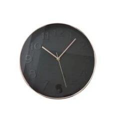 Horloge Murale Ronde Diametre 30,5 Cm Noir