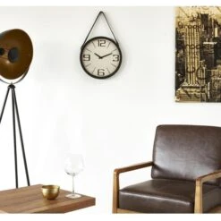 Horloge Murale Ronde Métal Et Plastique Noir Tallow -Maison Eclat Boutique horloge murale ronde metal et plastique noir borris 3248117230300 414089