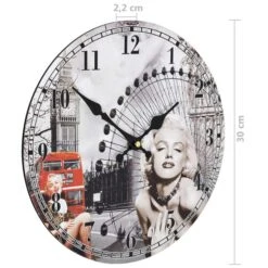 Horloge Murale Vintage Marilyn Monroe 30 Cm -Maison Eclat Boutique horloge murale vintage marilyn monroe 30 cm 3666722530354 551062