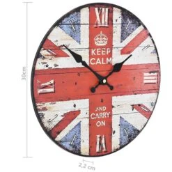 Horloge Murale Vintage Royaume-Uni 30 Cm -Maison Eclat Boutique horloge murale vintage royaume uni 30 cm 3666722530347 551068