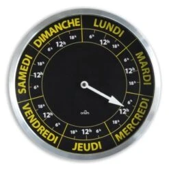 Horloge ORIUM Contraste Hebdo - Ø30 Cm - Repere Temporelle De La Semaine - Quartz Avec Mouvement Spécifique 7 Jours