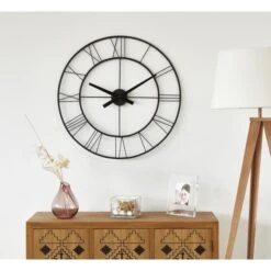 Horloge Ronde - Métal - Ø 60 X épaisseur 3 Cm - Noir -Maison Eclat Boutique horloge ronde metal 60 x epaisseur 3 cm noir 3248117233301 536643
