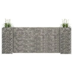 Jardinière à Gabion En H Fil D'acier 260x40x100 Cm