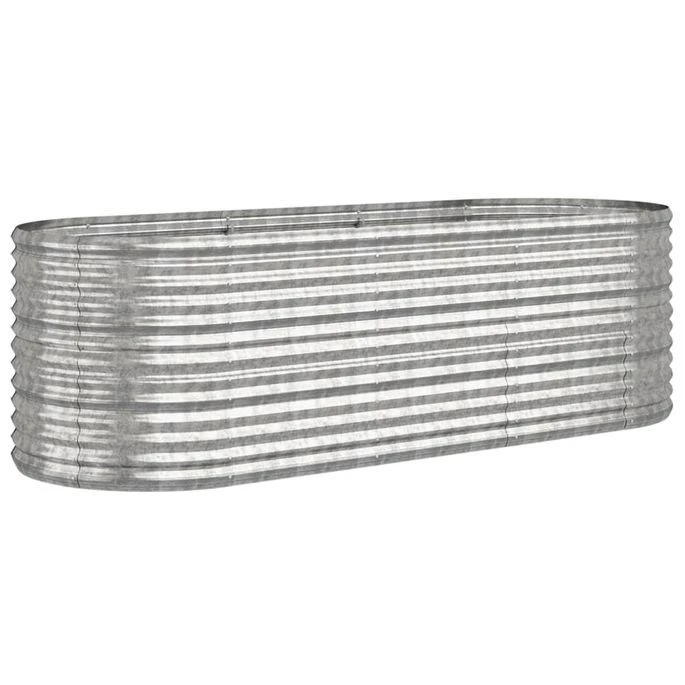 Jardinière Acier Enduit De Poudre 224x80x68 Cm Argenté 4 Jardinière Acier Enduit De Poudre 224x80x68 Cm Argenté – Image 2