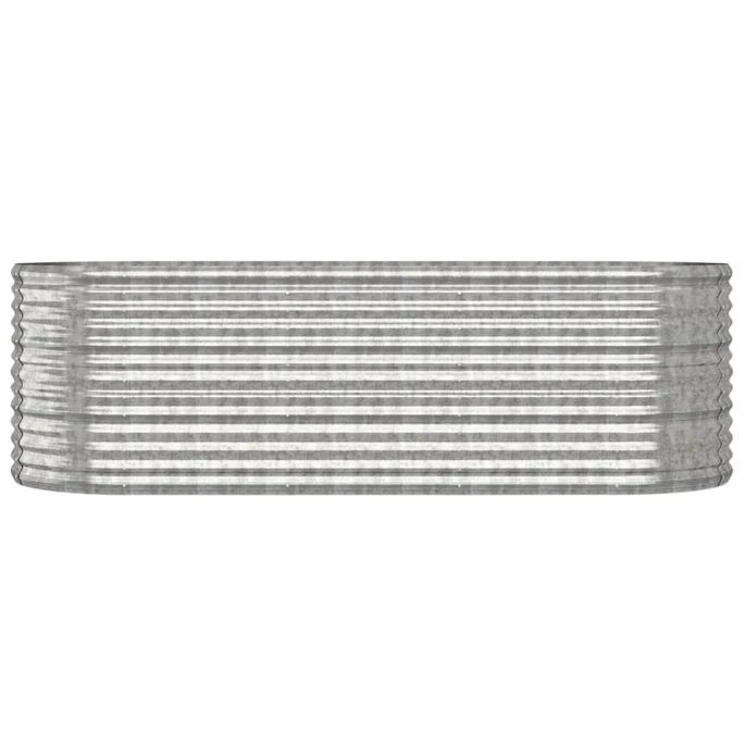 Jardinière Acier Enduit De Poudre 224x80x68 Cm Argenté 5 Jardinière Acier Enduit De Poudre 224x80x68 Cm Argenté – Image 3