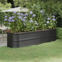 Maison Eclat Boutique 5 Jardinière Acier Enduit De Poudre 296x80x68 Cm Anthracite