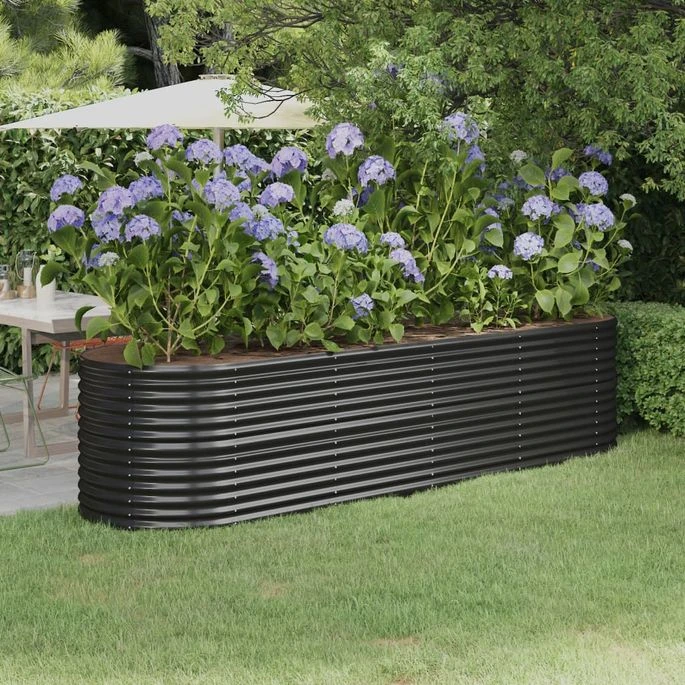Jardinière Acier Enduit De Poudre 296x80x68 Cm Anthracite 3 Jardinière Acier Enduit De Poudre 296x80x68 Cm Anthracite