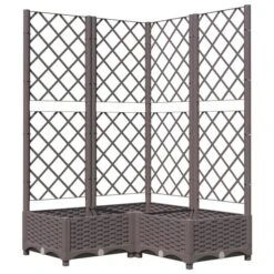 Jardinière Avec Treillis Marron 80x80x121,5 Cm PP -Maison Eclat Boutique jardiniere avec treillis marron 80x80x121 5 cm pp 3666722124508 1346186