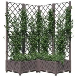 Jardinière Avec Treillis Marron 80x80x121,5 Cm PP -Maison Eclat Boutique jardiniere avec treillis marron 80x80x121 5 cm pp 3666722124508 1346187