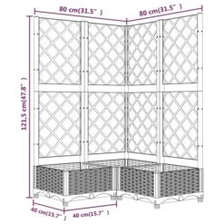 Jardinière Avec Treillis Marron 80x80x121,5 Cm PP -Maison Eclat Boutique jardiniere avec treillis marron 80x80x121 5 cm pp 3666722124508 1346192