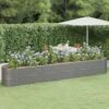 Jardinière De Jardin Acier Enduit De Poudre 440x80x68 Cm Gris -Maison Eclat Boutique jardiniere de jardin acier enduit de poudre 440x80x68 cm gris 3666722117258 1369480