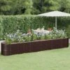 Jardinière De Jardin Acier Enduit De Poudre 440x80x68 Cm Marron -Maison Eclat Boutique jardiniere de jardin acier enduit de poudre 440x80x68 cm marron 3666722116336 1373104