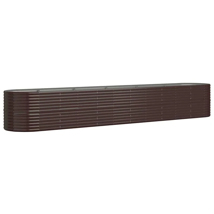 Jardinière De Jardin Acier Enduit De Poudre 440x80x68 Cm Marron 4 Jardinière De Jardin Acier Enduit De Poudre 440x80x68 Cm Marron – Image 2