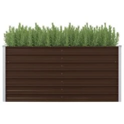 Maison Eclat Boutique 13 Jardinière Surélevée Marron 160x80x77 Cm Acier Galvanisé