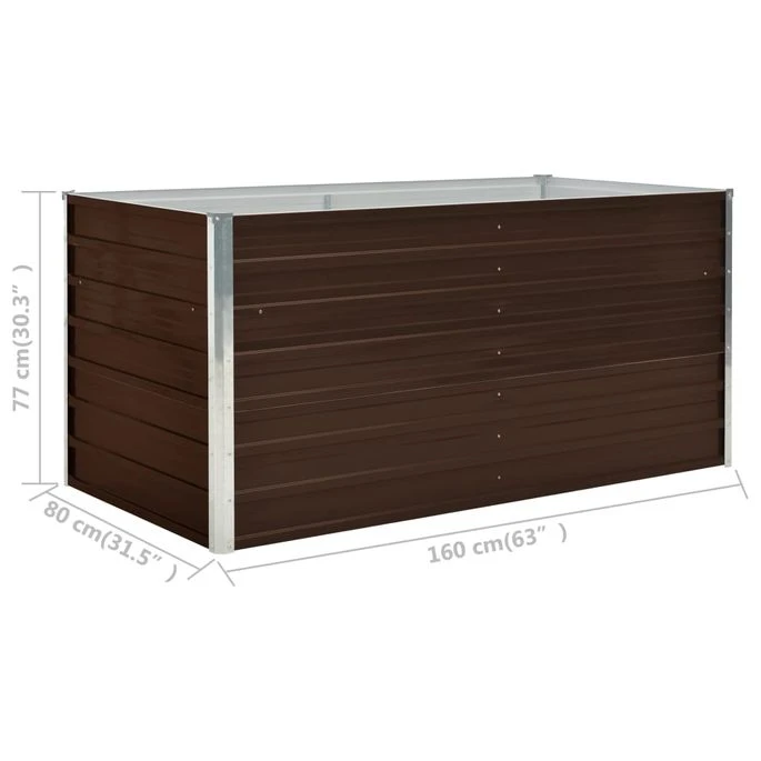 Jardinière Surélevée Marron 160x80x77 Cm Acier Galvanisé 9 Jardinière Surélevée Marron 160x80x77 Cm Acier Galvanisé – Image 7