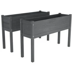 Jardinières D'extérieur 2 Pcs Gris 110x31x70 Cm Bois De Pin -Maison Eclat Boutique jardinieres d exterieur 2 pcs gris 110x31x70 cm bois de pin 3666722130318 1333344